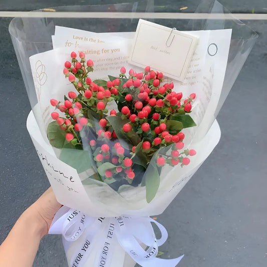 Crimson Delight  Red Berries & Greenery Bouquet 999Flowers