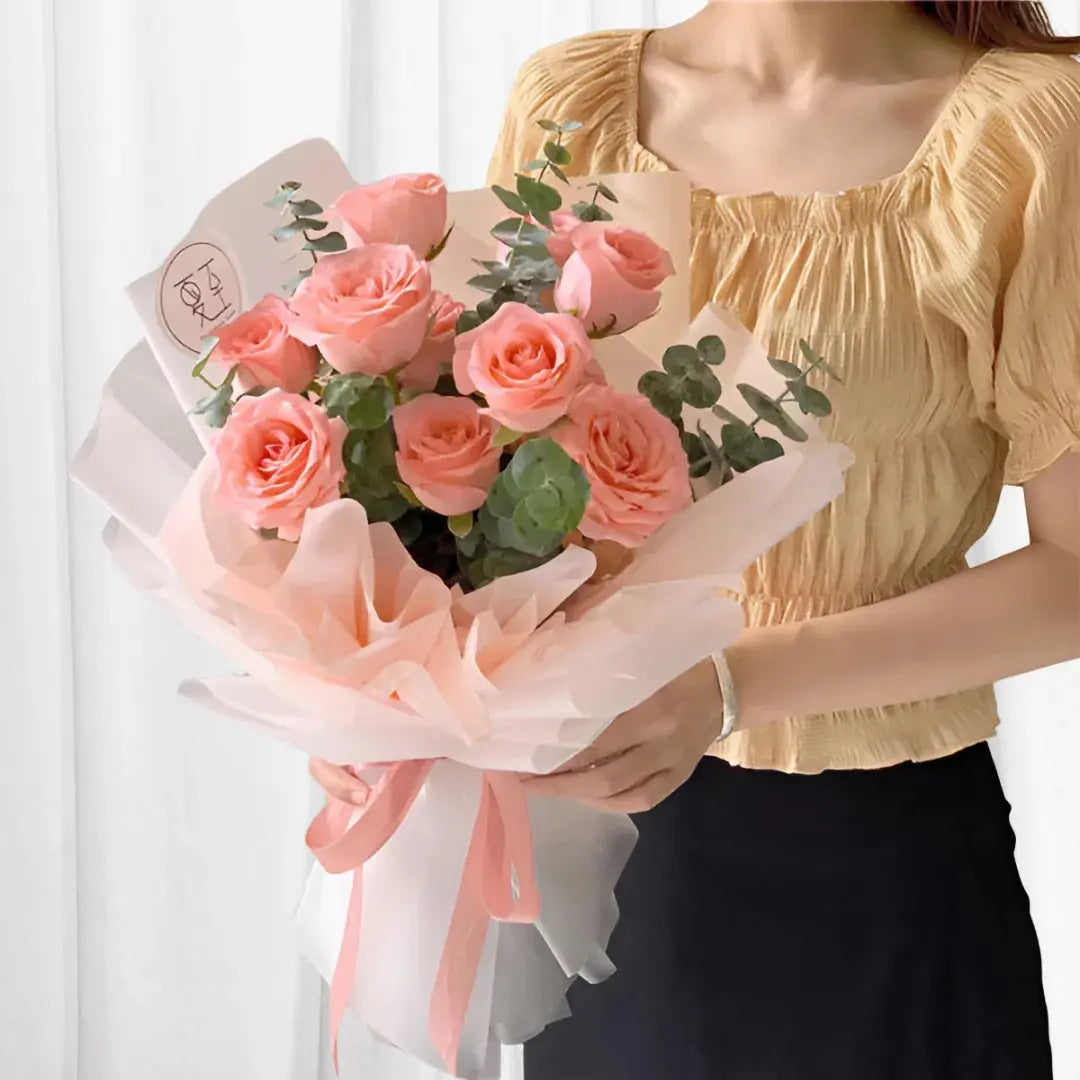 Rose Serenity Elegant Pink Rose Bouquet 999Flowers