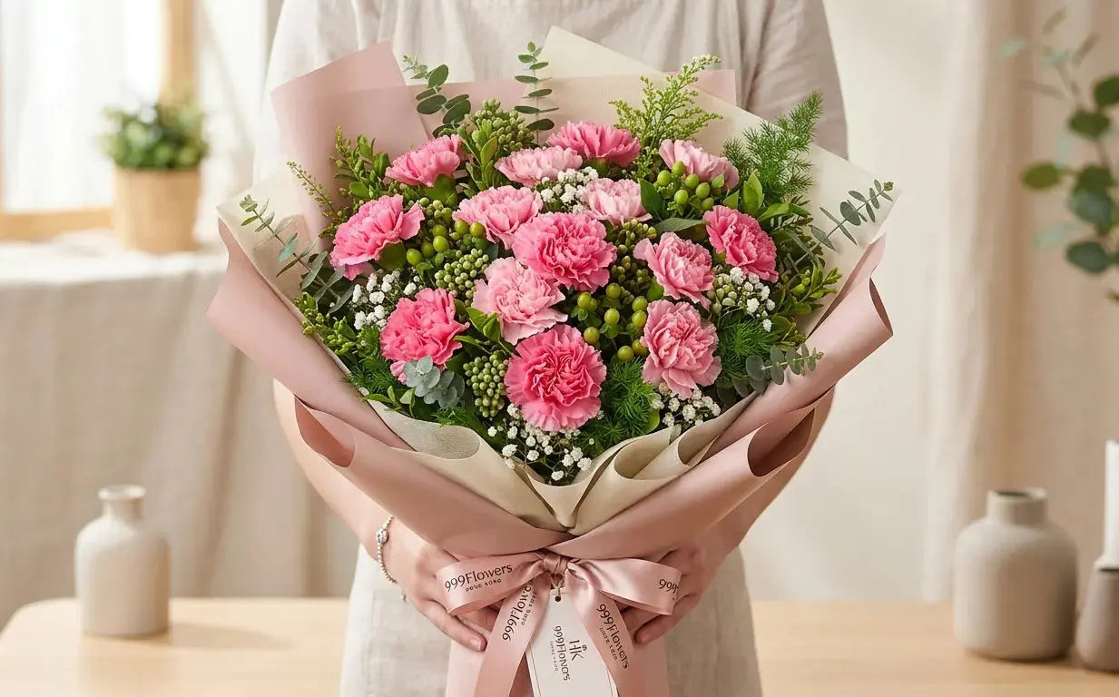 Blush Harmony Carnation Bouquet 999Flowers