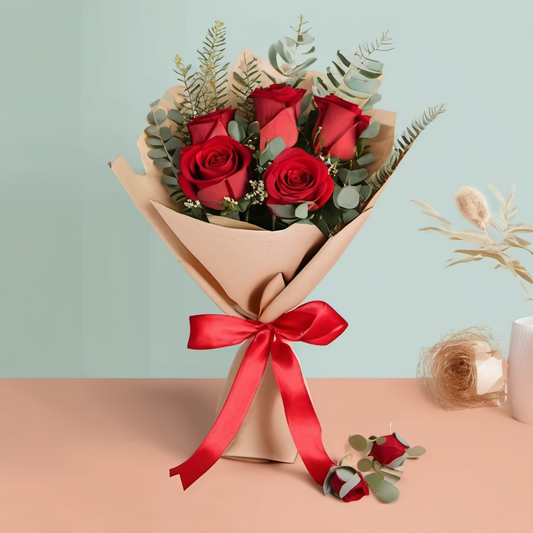 12 Red Roses HK Style Bouquet