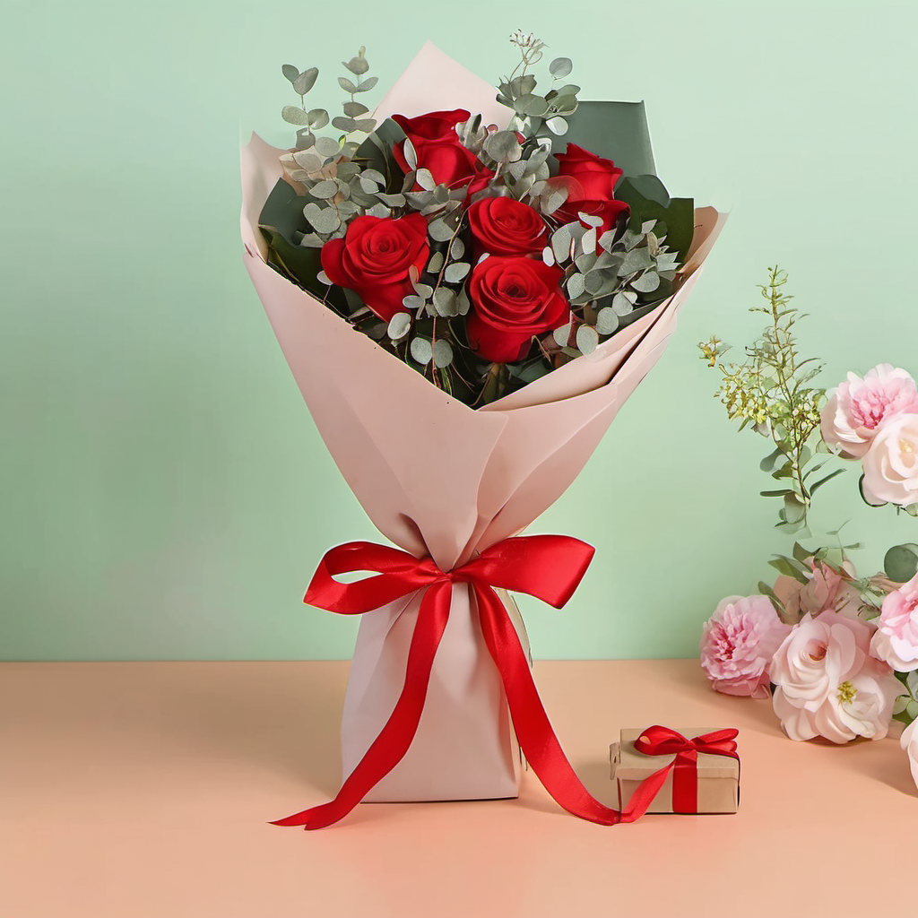 12 Red Roses HK Style Bouquet